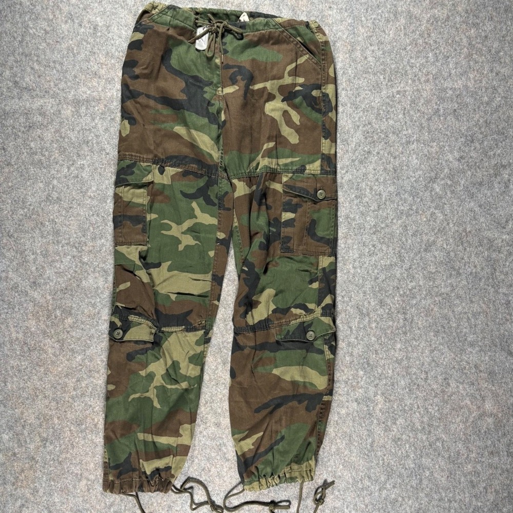 Rothco BDU Woodland Camouflage Cargo Pants Drawstring Waist Jogger Style XS Mens